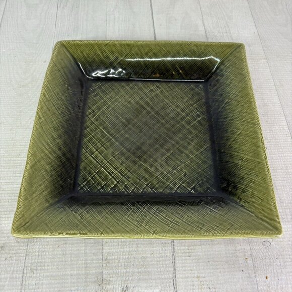 Home Target ASIAN LINEN Green Embossed Weave Square Stoneware Dinner Plate Set 3 - Picture 6 of 16